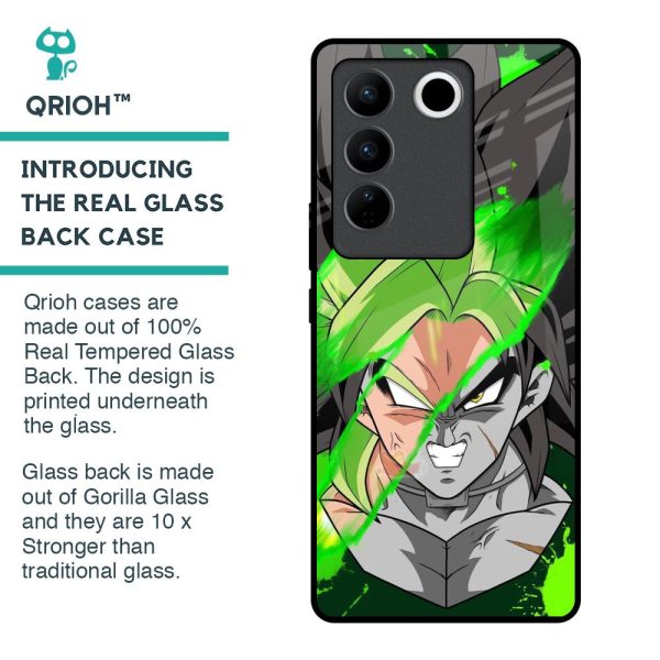 Anime Green Splash Glass Case for Vivo V27 5G For Sale