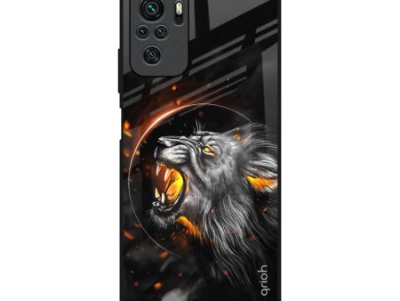 Aggressive Lion Glass Case for Redmi Note 11 SE Online Sale