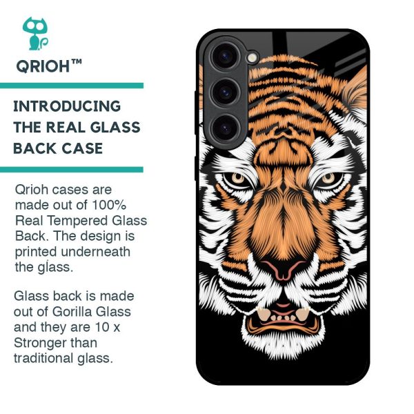 Angry Tiger Glass Case For Samsung Galaxy S23 Plus 5G Fashion