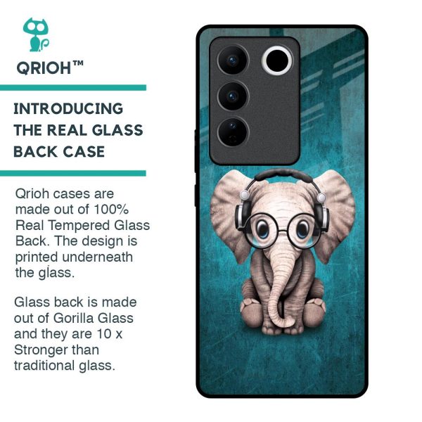 Adorable Baby Elephant Glass Case For Vivo V27 Pro 5G For Sale