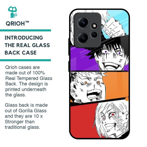 Anime Sketch Glass Case for Redmi Note 12 on Sale