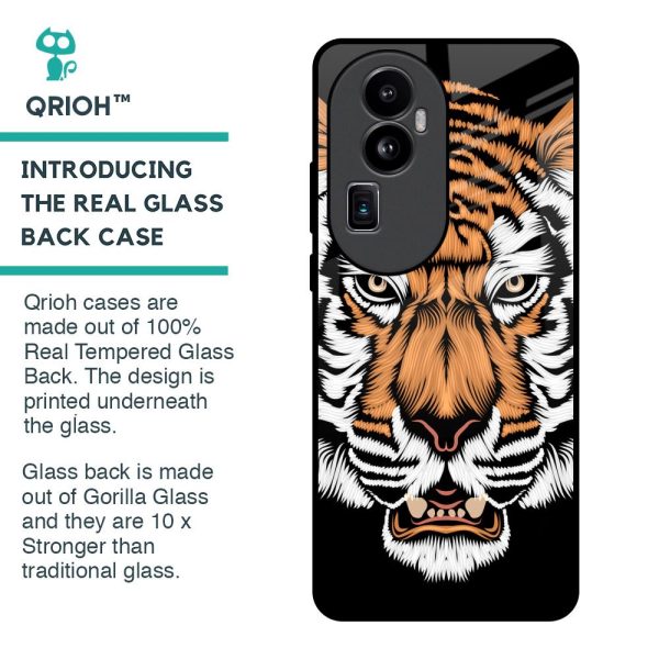 Angry Tiger Glass Case For Oppo Reno10 Pro Plus 5G Online now