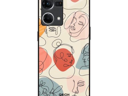 Abstract Faces Glass Case for Oppo F21s Pro Cheap