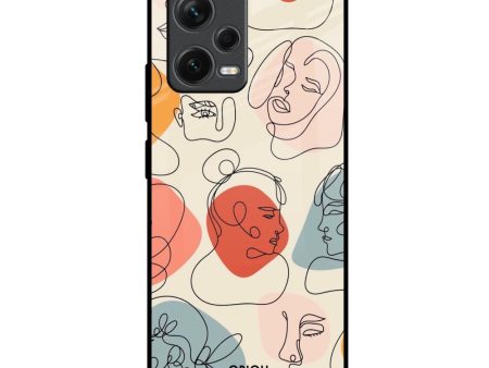 Abstract Faces Glass Case for Redmi Note 12 5G Discount