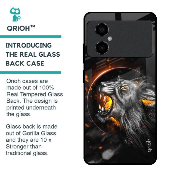 Aggressive Lion Glass Case for Poco M4 5G For Discount