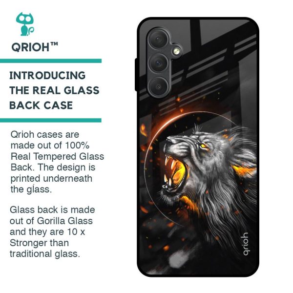 Aggressive Lion Glass Case for Samsung Galaxy F54 5G Fashion