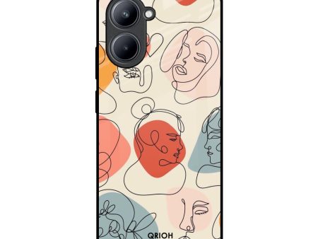 Abstract Faces Glass Case for Realme C33 For Cheap