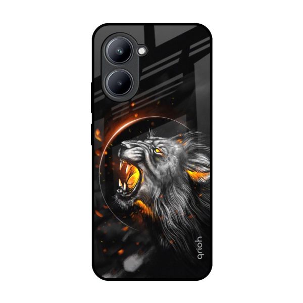 Aggressive Lion Glass Case for Realme C33 For Cheap