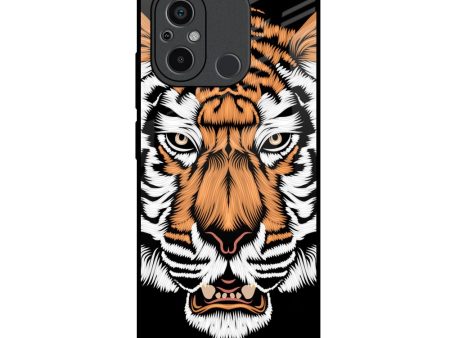 Angry Tiger Glass Case For Redmi 12C Hot on Sale