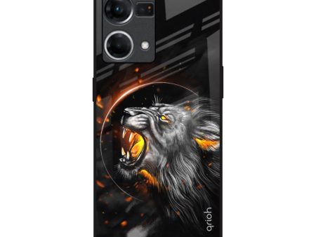 Aggressive Lion Glass Case for Oppo F21s Pro Online Sale