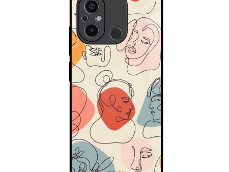 Abstract Faces Glass Case for Redmi 12C Online now